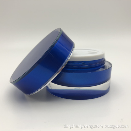 30ml containers with acrylic double wall beautiful cream pot with blue color